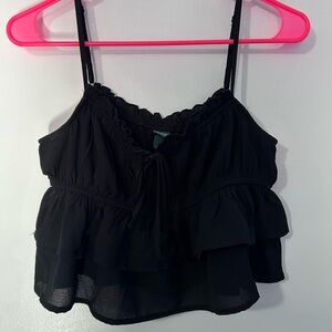 Wild Fable Black Ruffled Camisole
